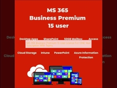 MS 365 Business Premium 15 User License For ONE Year Suscription With Teams